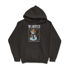 Armed Snowman Wanted Dead or Alive Funny Xmas Novelty Gift graphic - Hoodie - Black