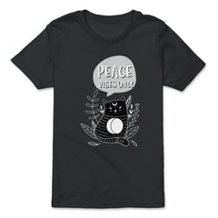Peace Vibes Only Cute Cat Peace Day Design design - Premium Youth Tee - Black