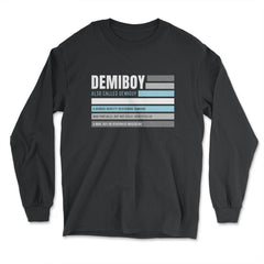 Demiboy Definition Male & Agender Color Flag Pride graphic - Long Sleeve T-Shirt - Black