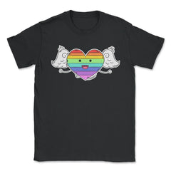 Rainbow Heart Gay Pride Month t-shirt Shirt Tee Gift Unisex T-Shirt - Black