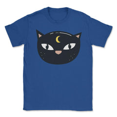 Mysterious Halloween Cat Face Costume Shirt Gifts Unisex T-Shirt - Royal Blue