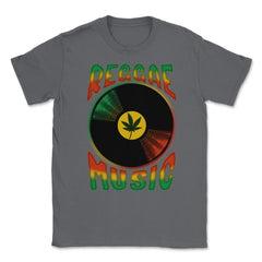 Reggae Music Vinyl Record Design Gift print Unisex T-Shirt - Smoke Grey