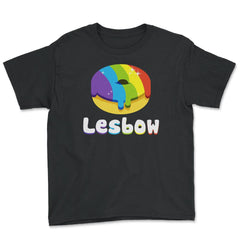 Lesbow Rainbow Donut Gay Pride Month t-shirt Shirt Tee Gift Youth Tee - Black