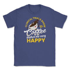 Funny Coffee Makes Me Very Happy Kawaii Coffee Character print Unisex - Purple