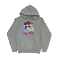 Yes we can do it! Anime Feminist Girl Hoodie - Grey Heather