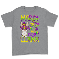Mardi Gras Llama Funny Carnival Gift design Youth Tee - Grey Heather