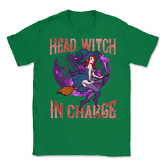 Head Witch in Charge Halloween Cute Funny Unisex T-Shirt - Green