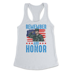 Remember and Honor Memorial Day US Flag Military Patriot design - White