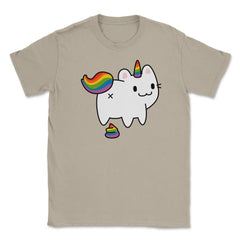 Caticorn Rainbow Flag Gay Pride & Poop Gay design Unisex T-Shirt - Cream