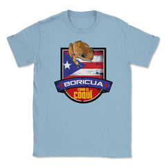 Boricua como el Coquí & Puerto Rico Flag T-Shirt  Unisex T-Shirt - Light Blue