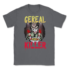 Cereal Killer Criminal with bloody knives Hallowee Unisex T-Shirt - Smoke Grey