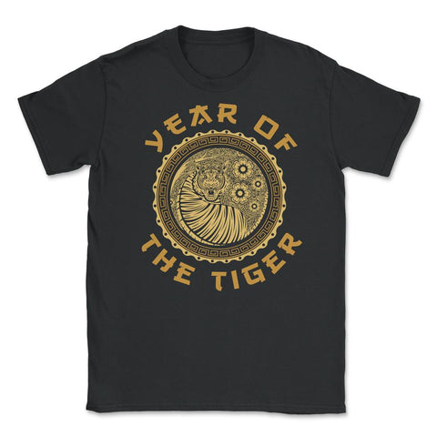 Year of the Tiger 2022 Chinese Golden Color Tiger Circle design - Black