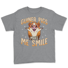 Guinea Pigs Make Me Smile Funny and Cute Cavy Lovers Gift  graphic - Grey Heather