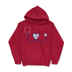 Funny Stethoscope NICU Nurse Labor And Delivery Nurse RN print Hoodie - Red