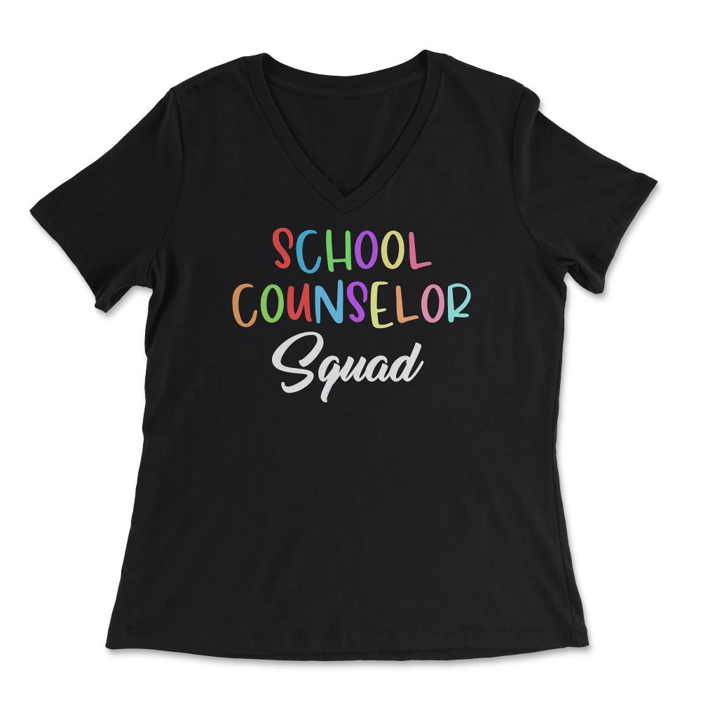 Funny School Counselor Squad Colorful Coworker Counselors product - Women's V-Neck Tee - Black