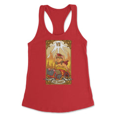 The Chariot Cat Arcana Tarot Card Mystical Wiccan product Women's - Red