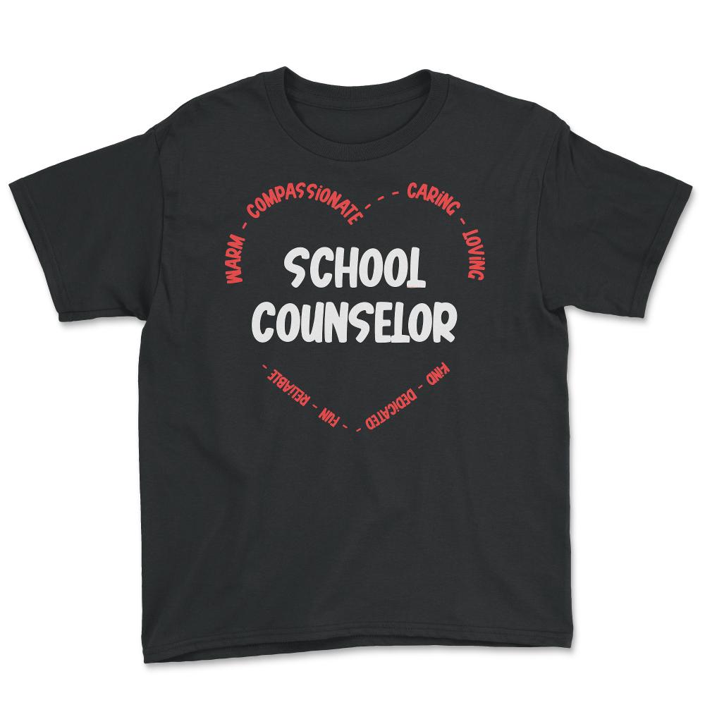 School Counselor Appreciation Compassionate Caring Loving design - Youth Tee - Black