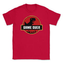 Game Over Back to Retro Dinosaur Shirt Gift T-Shirt Unisex T-Shirt - Red