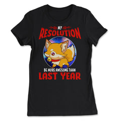 New Years Resolution Fox Funny Holiday product - Women's Tee - Black