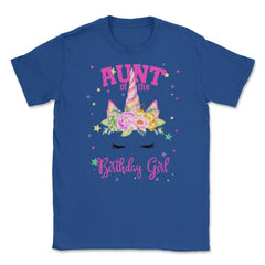 Aunt of the Birthday Girl! Unicorn Face Theme Gift design Unisex - Royal Blue