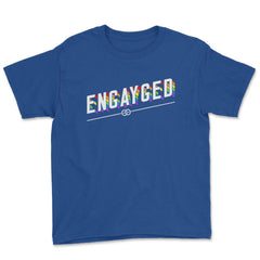 Engayged Rainbow Flag Gay Pride Engaged Design product Youth Tee - Royal Blue