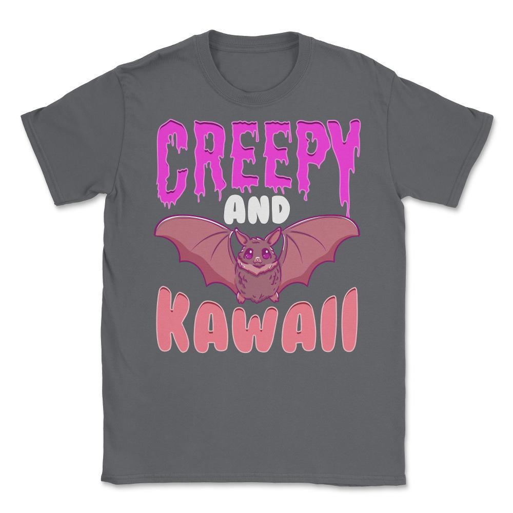 Halloween Creepy and Kawaii Cute Bat-Character Gif Unisex T-Shirt - Smoke Grey