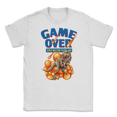 Game Over Back to Retro T-Rex Dinosaur Shirt Gift T-Shirt Unisex - White