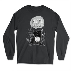 Peace Vibes Only Cute Cat Peace Day Design design - Long Sleeve T-Shirt - Black