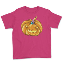 Jack O Unicorn Pumpkin Halloween T Shirt Gifts Youth Tee - Heliconia