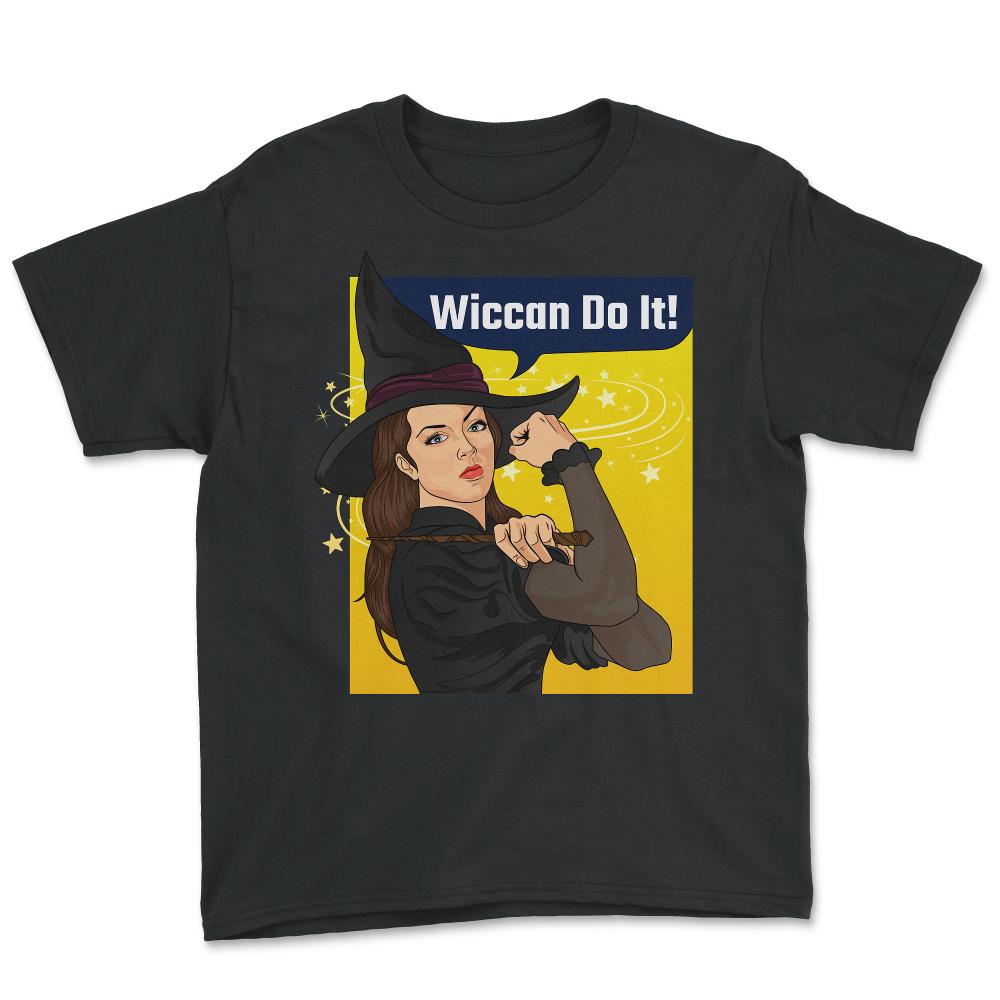 Rosie the Riveter Wiccan Do It! Feminist Witch Retro product Youth Tee - Black
