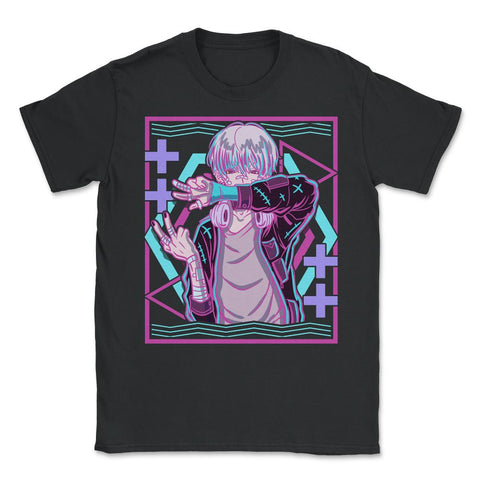 Kawaii Pastel Goth Male Goth Anime Boy print Unisex T-Shirt - Black