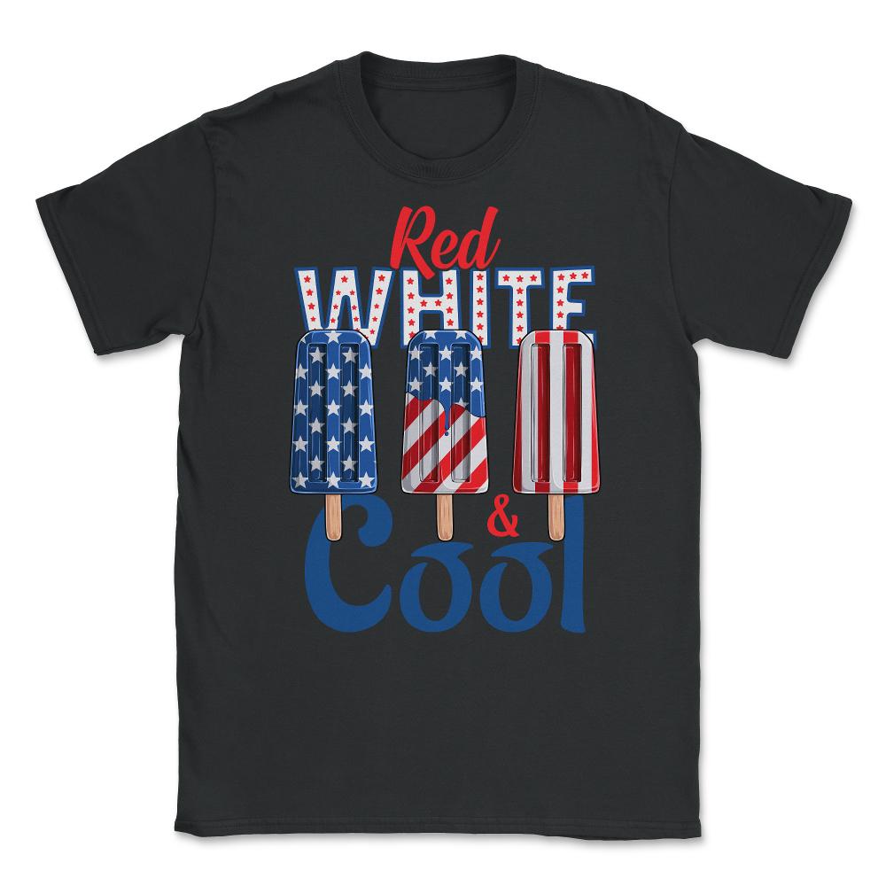 Red, White & Cool Patriotic Popsicle USA Flag Ice Cream graphic - Black