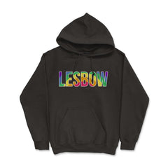 Lesbow Rainbow Word Gay Pride Month 2 t-shirt Shirt Tee Gift Hoodie - Black