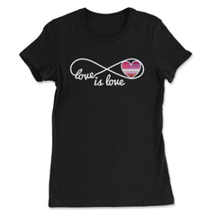Love is Love Infinity Symbol Lipstick Lesbian Pride Gift product - Women's Tee - Black