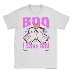 Boo Ghost Couple Cute Ghosts Funny Humor Halloween Unisex T-Shirt - White