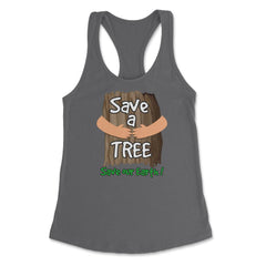Save a tree, save our Earth print Earth Day Gift product tee Women's - Dark Grey