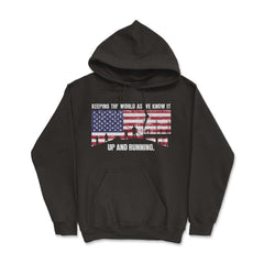 Patriotic Construction Worker Keeping The World Running product - Hoodie - Black