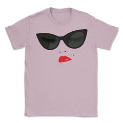 Eyeglasses Lips & Lipstick T-Shirt  Unisex T-Shirt - Light Pink