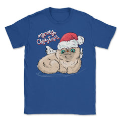 Merry Christmas Angel Cat Funny Humor T-Shirt Tee Gift Unisex T-Shirt - Royal Blue