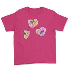 Candy In Hearts Form Negative Messages Funny Anti-V Day product Youth - Heliconia