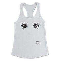 Anime Kawai! Eyes T-Shirt Gifts Shirt  Women's Racerback Tank - White