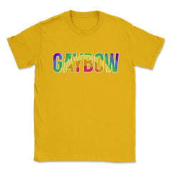 Gaybow Rainbow Word Gay Pride Month t-shirt Shirt Tee Gift Unisex - Gold