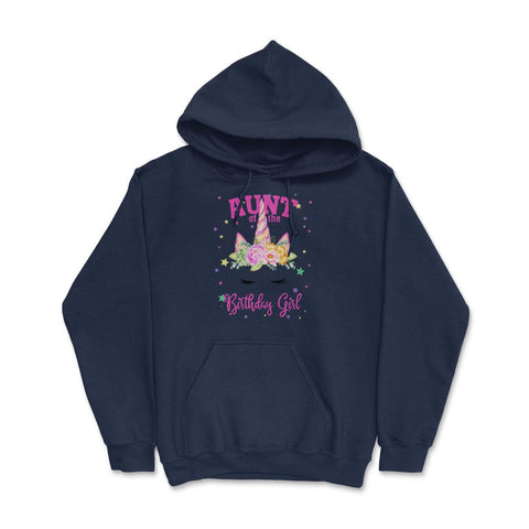 Aunt of the Birthday Girl! Unicorn Face Theme Gift design Hoodie - Navy