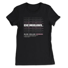 Demigirl Definition Female & Agender Color Flag Pride design - Women's Tee - Black