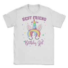 Best Friend of the Birthday Girl! Unicorn Face print Gift Unisex - White