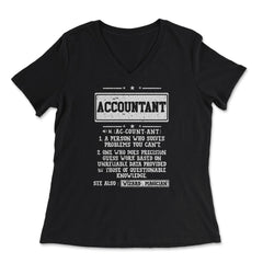 Hilarious Accountant Definition for Auditors & Actuaries product - Women's V-Neck Tee - Black
