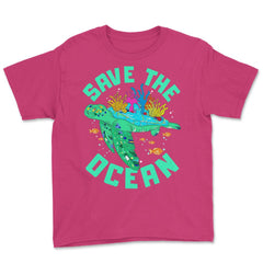 Save the Ocean Turtle Gift for Earth Day product Youth Tee - Heliconia