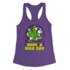 Funny Marijuana Have A High Day Cannabis Weed Vaporwave product - Purple