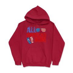 All American Dude Patriotic USA Flag Grunge Style design Hoodie - Red