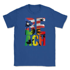 Puerto Rico Flag Beach T Shirt Gifts Shirt Tee  Unisex T-Shirt - Royal Blue